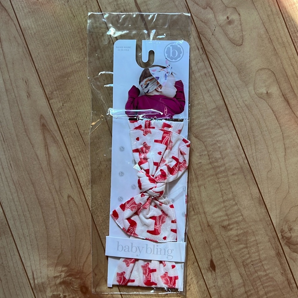 NIP Baby Bling Headband in Christmas Holiday Dala Horse Print OS